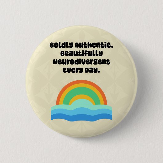 Mutig Authentisch Schön Neurodivergent Button (Vorderseite)