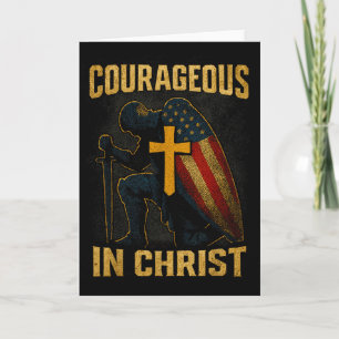 Mutig in Christus Ritterkreuz Patriotisches USA-Fl Karte