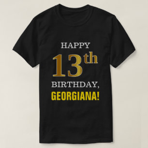 Mutig, schwarz, Imitat-Gold13. Geburtstag mit T-Shirt