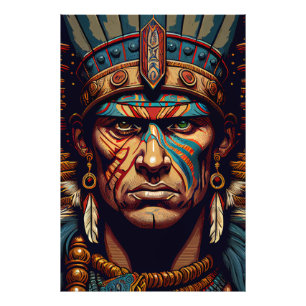 Mutig und kühl: Der Aztec-Krieger steigt Fotodruck