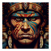 Mutig und kühl: Der Aztec-Krieger steigt Poster (Vorderseite)