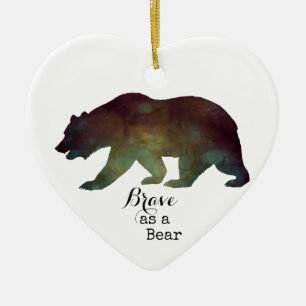 Mutig wie ein Bär Wasserfarbe Typografie Keramik Ornament