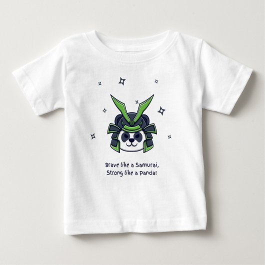 Mutig wie ein Samurai stark wie ein Panda Baby T-shirt (Vorderseite)