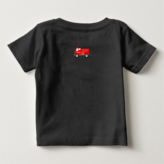 Mutig wie Vater Feuerwehrmann Schwarzer T - Shirt (Rückseite)