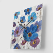 Mutige Anemonen Quadratische Wanduhr (Winkel)