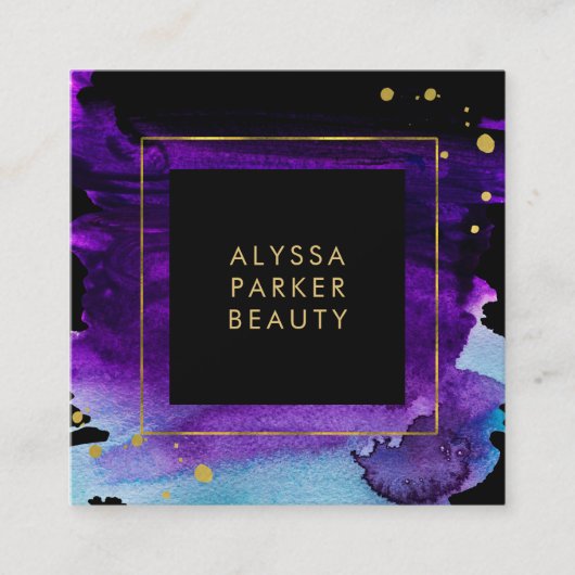 Mutige Aquarell-Spritzen-Gewohnheit Quadratische Visitenkarte (Vorderseite)