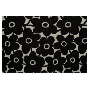 Mutige Blumen - Schwarzes Stoff