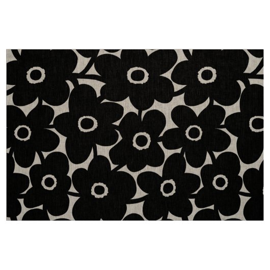 Mutige Blumen - Schwarzes Stoff (Fat Quarter (45,7 x 55,9 cm))