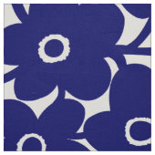 Mutige Blumen - tiefes Marine-Blau Stoff (Muster)