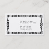 Mutige dekorative Grenze Visitenkarte (Rückseite)