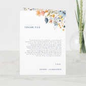 mutige, elegante blumengeschliffene Hochzeit Programm (Rückseite)