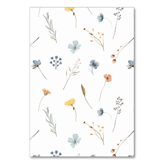 mutige elegante florale Hochzeitsfaltenbildung - P Tischnummer (Rückseite)