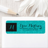 mutige, elegante schwarz-türkisfarbene Damaskus (Insitu)