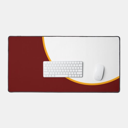 mutige, elegante, tiefrote, gelbe Krümmer auf Weiß Schreibtischunterlage (Tastatur & Maus)