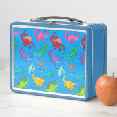 Mutige Farbedinosaurier-Zinn-MetallBrotdose Metall Brotdose (Beispiel)