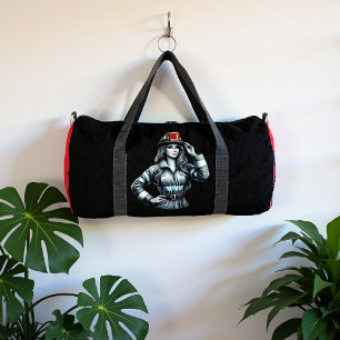 Mutige Feuerwehrfrau Portrait Duffle Bag