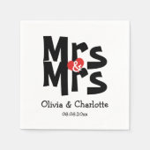 Mutige Frau und Mrs. Modern Lesbian Wedding Serviette (Vorderseite)