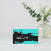 Mutige Friseursalon-Visitenkarten Visitenkarte (Stehend Vorderseite)