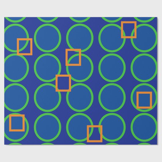 mutige geometrische blaue orange geschenkpapier (Flach)