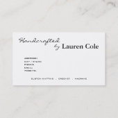 Mutige Handcrafted aus Gewohnheit Handwerk des Visitenkarte (Rückseite)