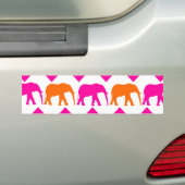 Mutige heißes Rosa-orange Elefant-Zickzack Autoaufkleber (Auf Auto)