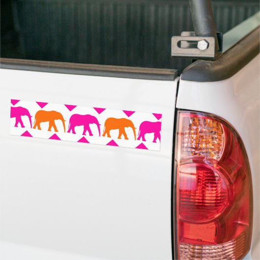 Mutige heißes Rosa-orange Elefant-Zickzack Autoaufkleber (Auf Lkw)