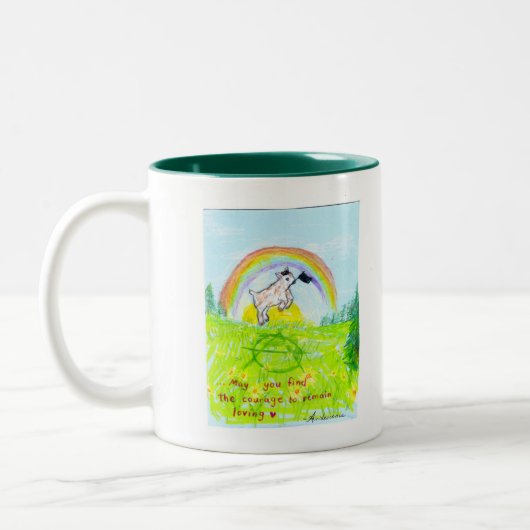 mutige Herzanarchistin Zweifarbige Tasse (Links)