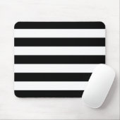 Mutige horizontale Schwarzweiss-Streifen Mousepad (Mit Mouse)