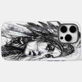 Mutige indische Mädchenkriegerin in Stammeskleidun Case-Mate iPhone Hülle (Rückseite (Horizontal))