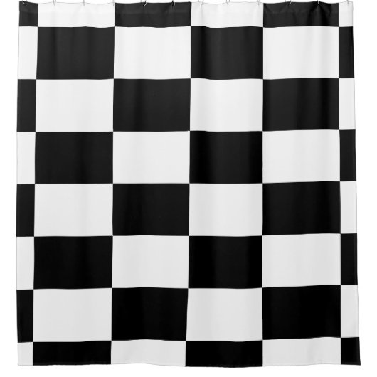 Mutige karierte Schwarzweiss-Rechtecke Duschvorhang (Vorderseite)