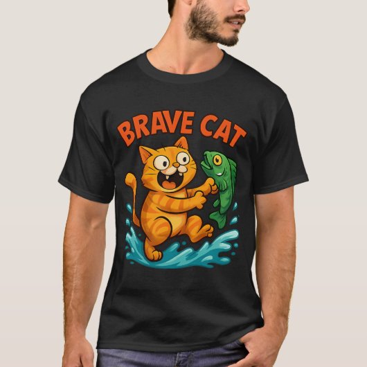 Mutige Katze T-Shirt (Vorderseite)