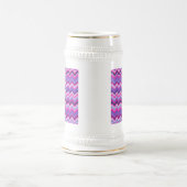 Mutige lila rosa Stammes- Zickzack lila Girly Bierglas (Mittel)