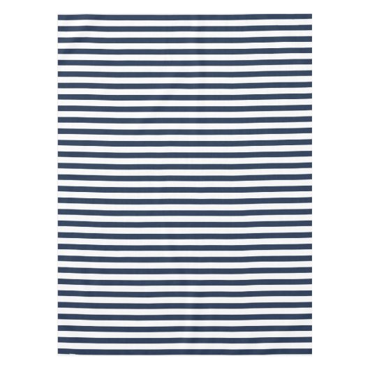 Mutige Marine-Blau-und Weiß-Streifen-Tischdecke Tischdecke (Vorderseite)