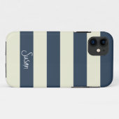 Mutige Marine-nautischstreifen mit Namen - iPhone Case-Mate iPhone Hülle (Rückseite (Horizontal))