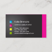 Mutige Maskenbildner-Visitenkarte Visitenkarte (Rückseite)