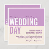 Mutige moderne grafische Block-Hochzeits-Einladung Einladung (Vorne/Hinten)