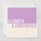 Mutige moderne grafische Block-Hochzeits-Einladung Einladung (Rückseite)