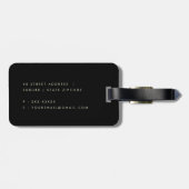 MUTIGE MODERNE SCHWARZ-WEISSE GESTREIFTE LINIE GEPÄCKANHÄNGER (Rückseite horizontal)