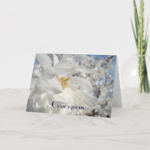 Mutige Motivationskarten Weiße Magnolie Karte