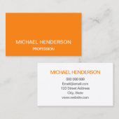 Mutige orange unbedeutende moderne Visitenkarten Visitenkarte (Vorne/Hinten)