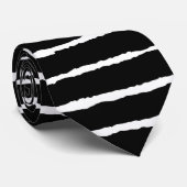 Mutige raue Streifen - Schwarzes auf Weiß Krawatte (Gerollt)