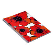 Mutige rote orange Mohnblumen Notizblock (Rechte Seite)