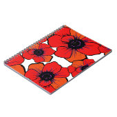 Mutige rote orange Mohnblumen Notizblock (Linke Seite)