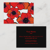 Mutige rote orange Mohnblumen Visitenkarte (Vorne/Hinten)