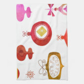 Mutige rote Waterclor Verzierungen Geschirrtuch (Vertikal)