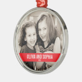 MUTIGE ROTES UND WEISSES WEIHNACHTSverzierung Silbernes Ornament (Links)