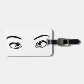 mutige Schwarz-Weiß-Illustration Gepäckanhänger (Vorderseite horizontal)