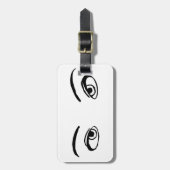 mutige Schwarz-Weiß-Illustration Gepäckanhänger (Vorderseite vertikal)