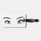 mutige Schwarz-Weiß-Illustration Gepäckanhänger (Rückseite horizontal)