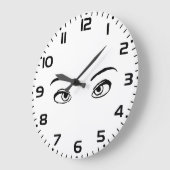 mutige Schwarz-Weiß-Illustration Große Wanduhr (Winkel)